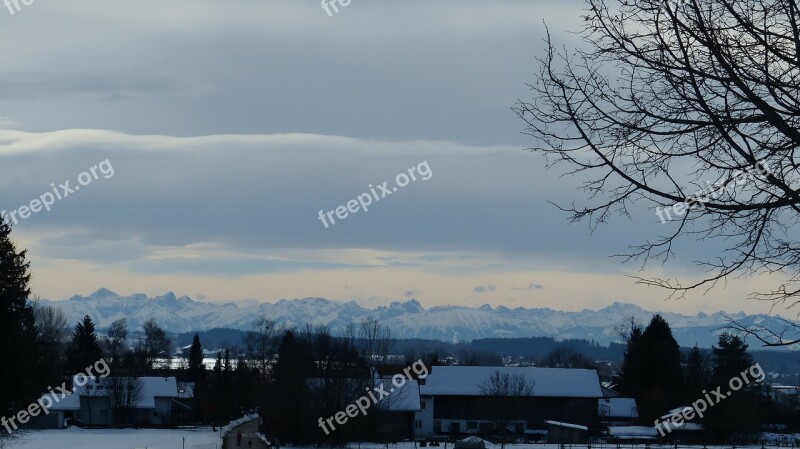 Allgäu Winter Snow Panorama Hair Dryer