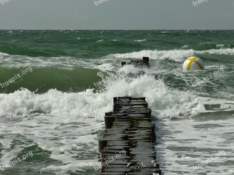 Groyne Boje Water Sea Wave