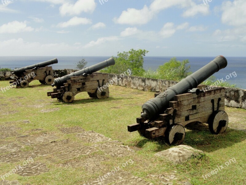 Guam Cannon Sky Clouds Sea