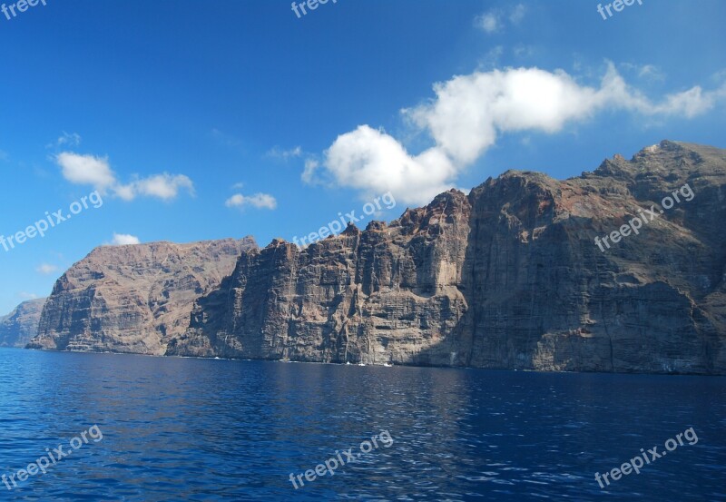 Coastline Tenerife Los Gigantes Cliffs