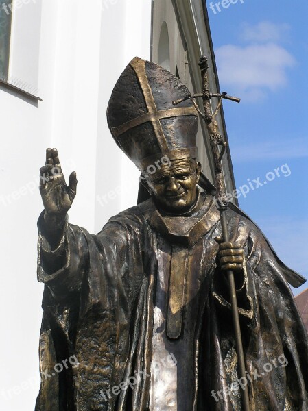 Monument Pope The Statue The Attitude Of The Jean Paul Ii