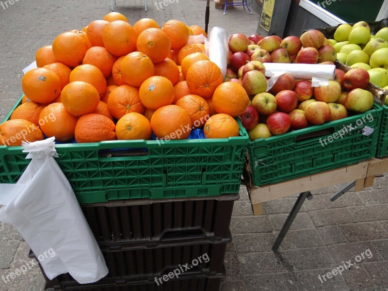 Oranges Apples Fruit Greengrocer Fruit Boxes