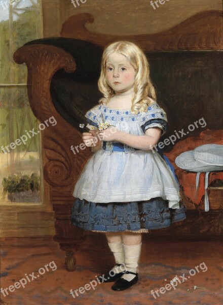 Monogrammist As Girl Child Portrait Painting