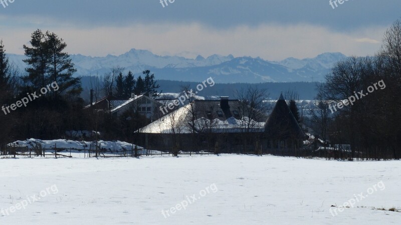 Allgäu Winter Snow Panorama Hair Dryer