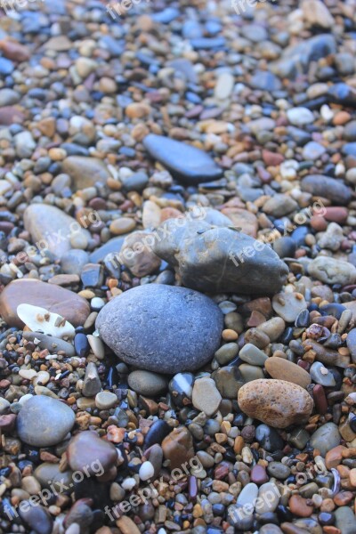 Beach Cobblestone Stone The Sea Colorful