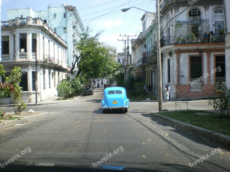 Car Blue Cuba Havana Free Photos