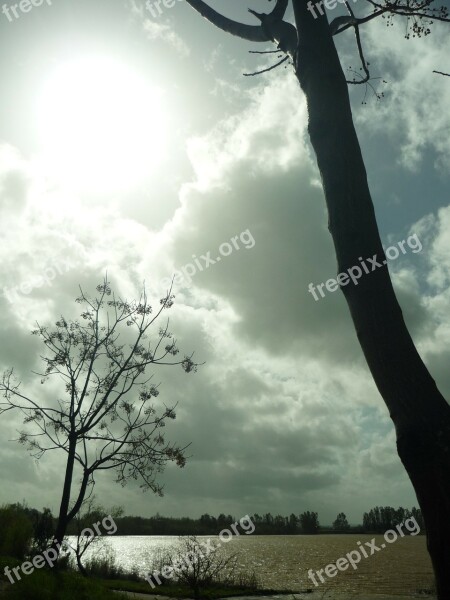 Ribera Guadiana Sun Clouds River