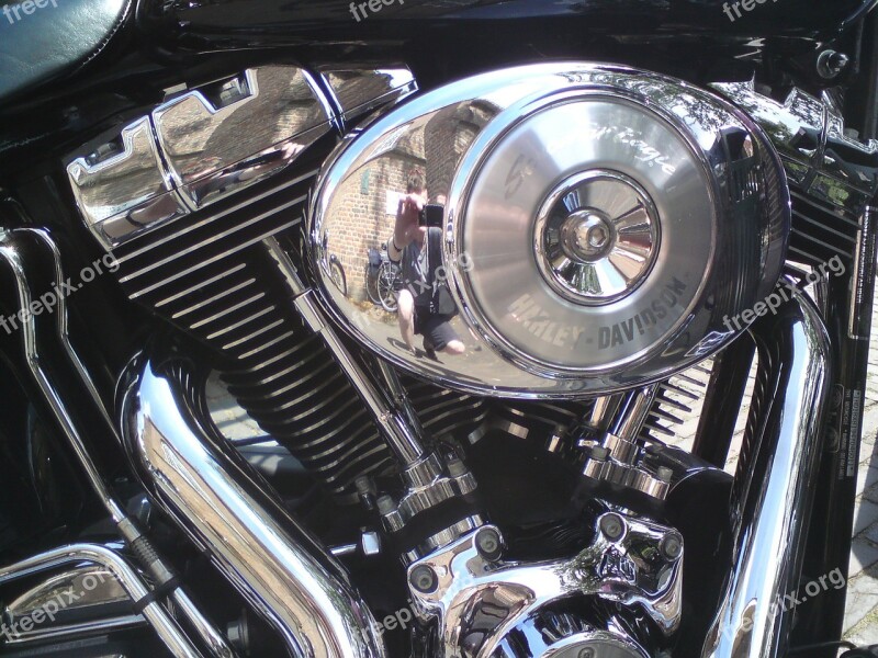 Harley Davidson Motorcycle V Engine Chrome Free Photos