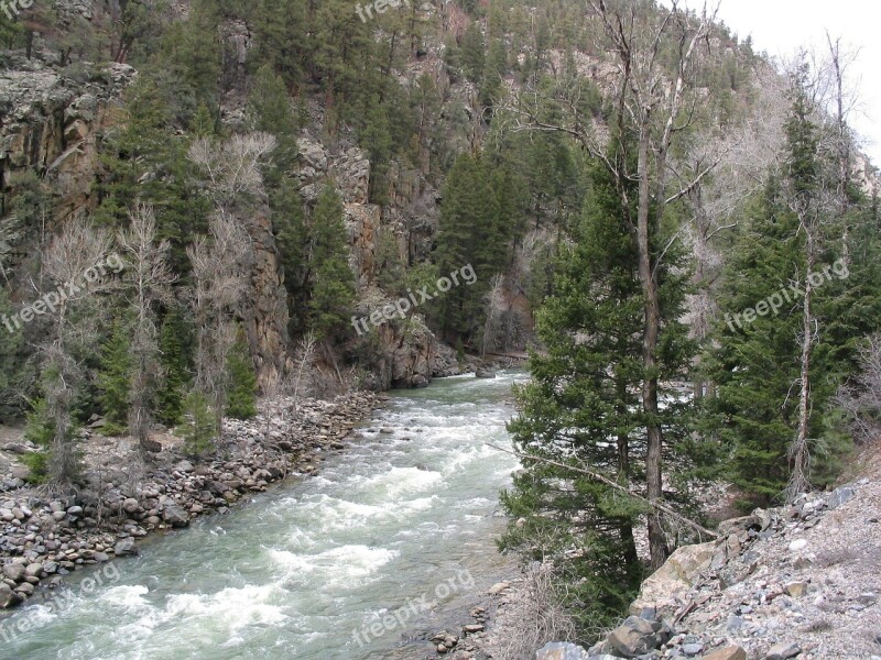 River Riverbed Landscape Rocks Water