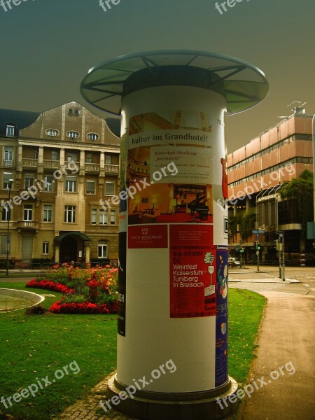 Wih Advertising Pillar Posters Advertising Litfaß