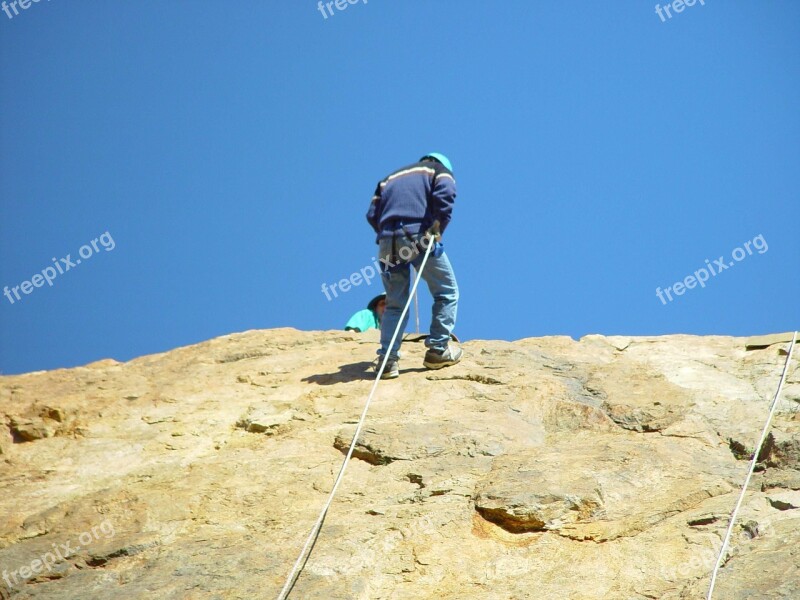 Mountain Abseiler Climber Man Sports