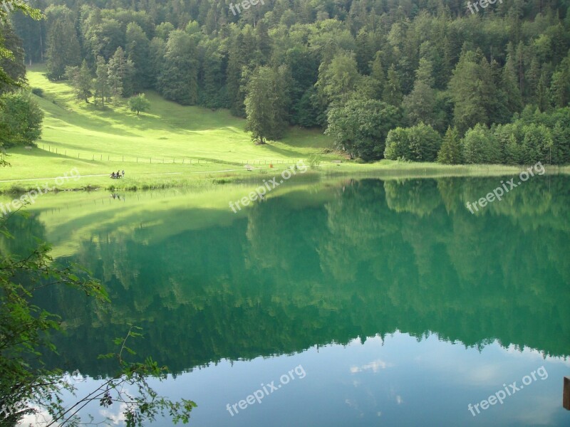 Germany Bavaria Alatsee Lake Water Reflections