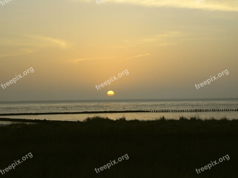 Amrum Sunrise Island Sky Water