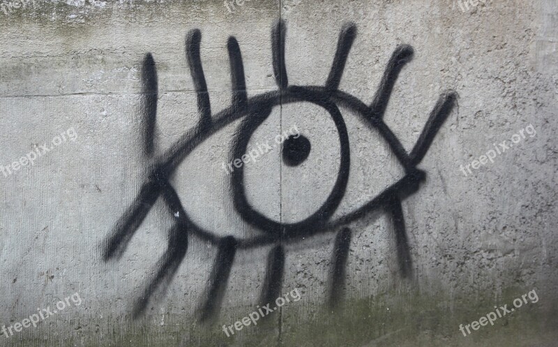 Eye Wall Graffiti Black Amoeba