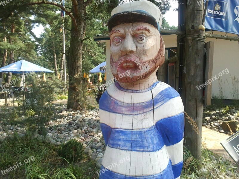 Baltic Sea Darß Wooden Statue Carved Sailor