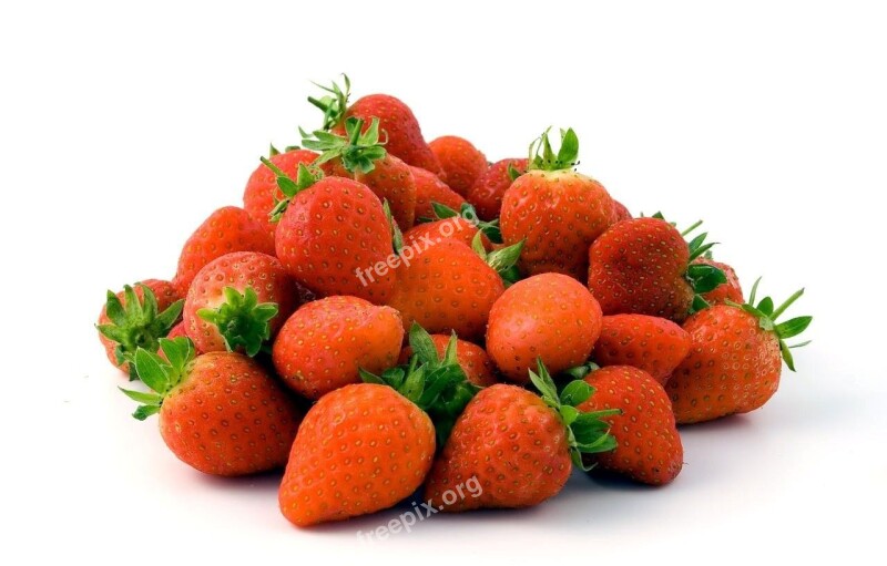 Background Fresh Isolated Red Strawberries