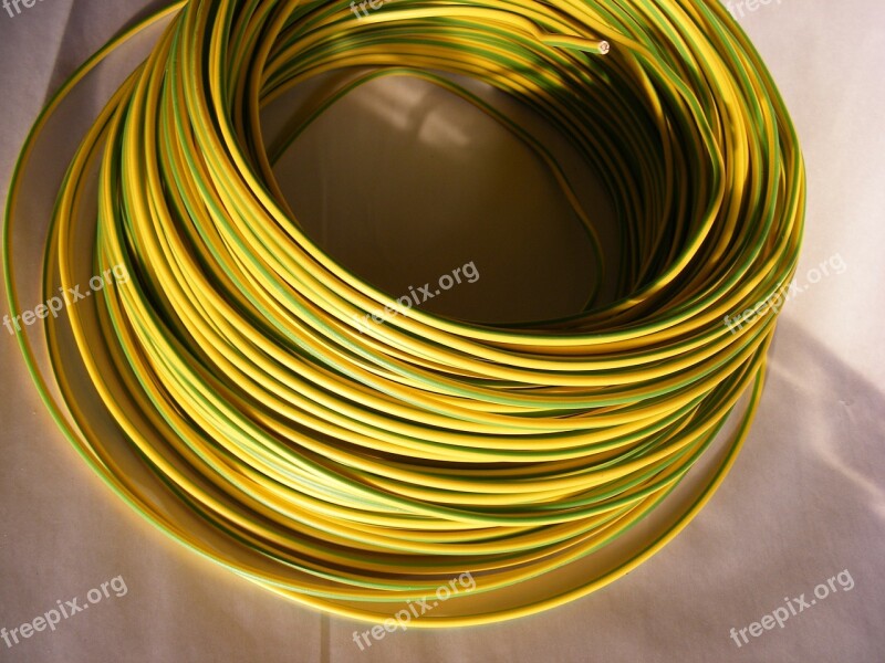 Blue Cable Copper Electrical Green Yellow