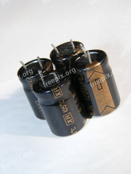 Cap Capacitors Electric Electrolytic Electronics