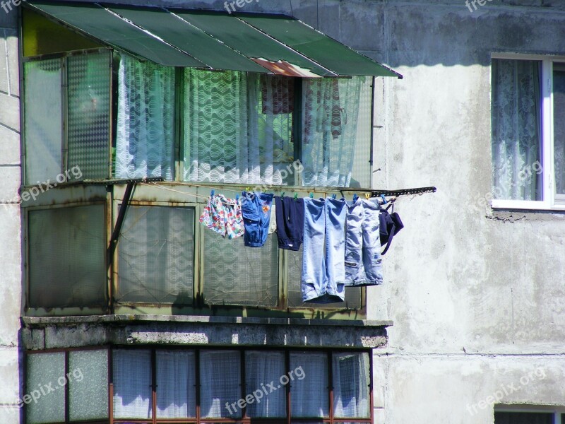 Clothesline Drying Hanging Laundry Outside