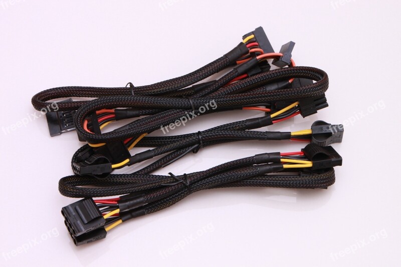 Atx Black Cables Computers Connectors