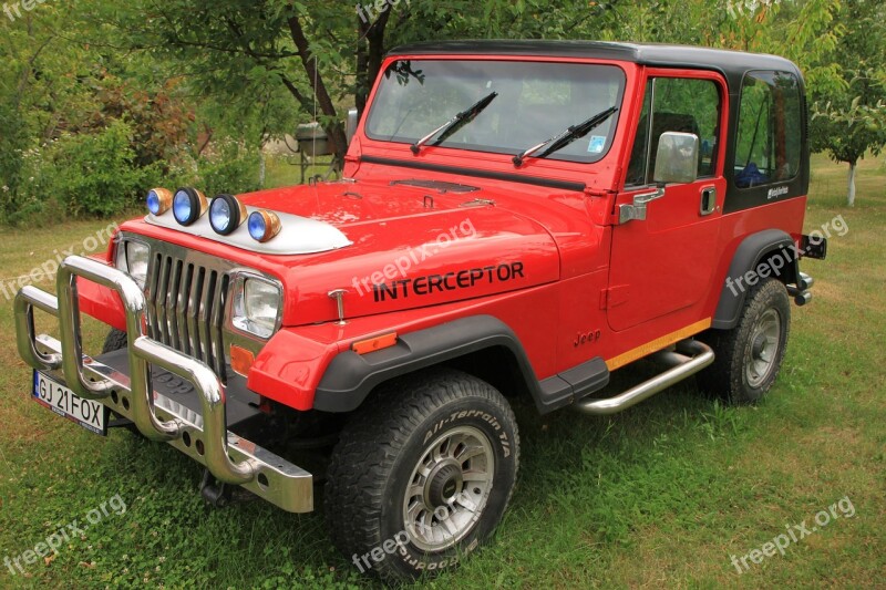 Cars Jeep Off Road Red Vehicle