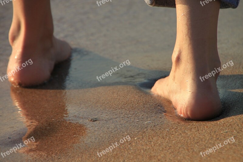 Barefoot Beach Girl Legs Sand