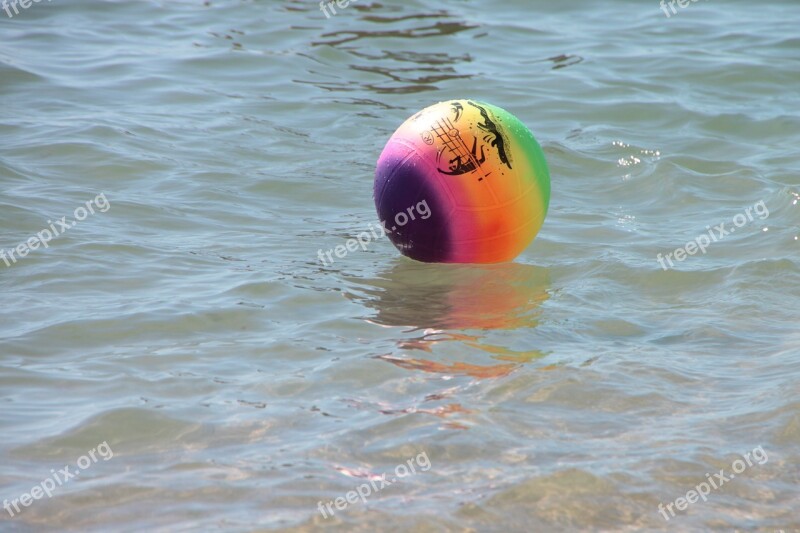 Ball Colored Sea Soccer Water