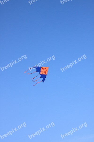 Blue Flying Kite Sea Sky