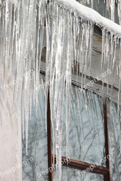 Cold Hanging Home House Icicles