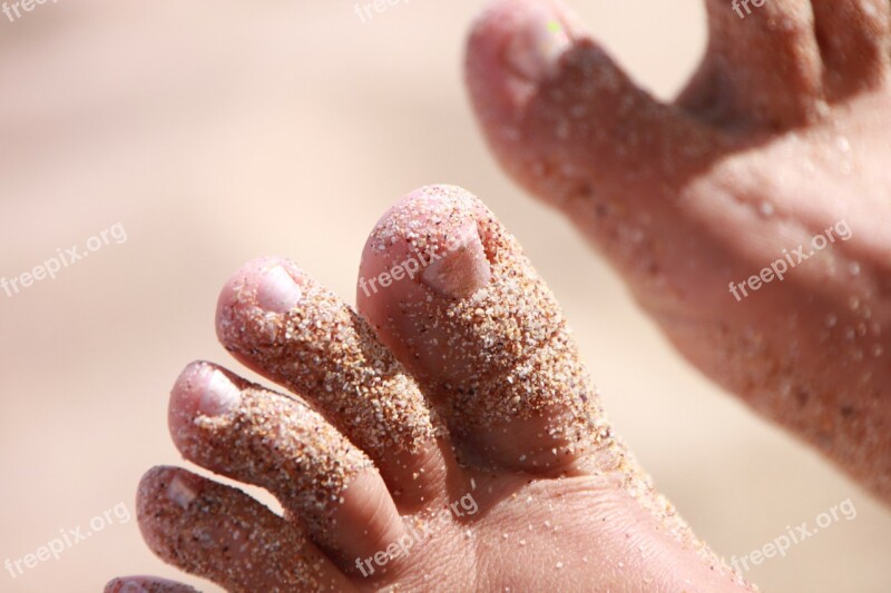 Beach Feet Girls Legs Sand