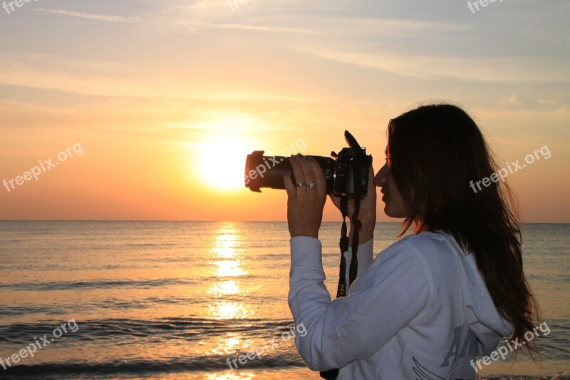 Beach Female Girl Light Photographer