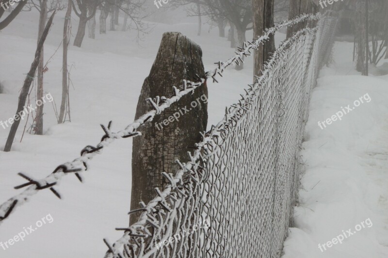 Cold Fence Frozen Iron White