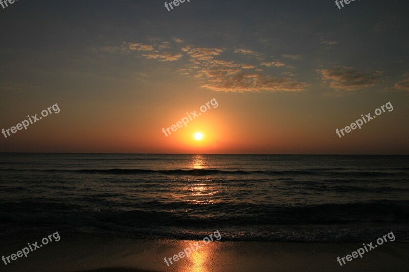 Beach Landscape Sea Sunrise Waves