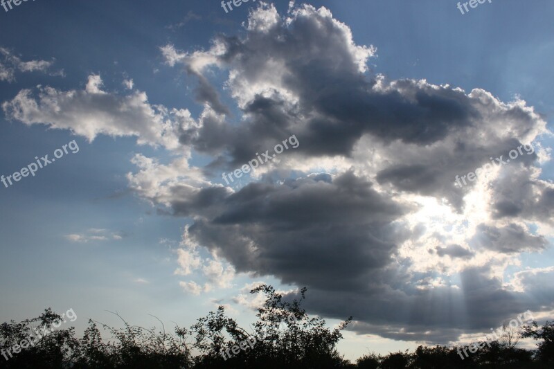 Blue Bright Clouds Dark Light