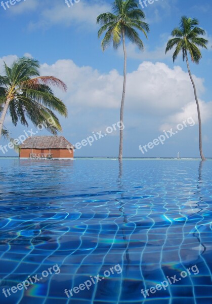 Blue Exotic Island Maldives Ocean