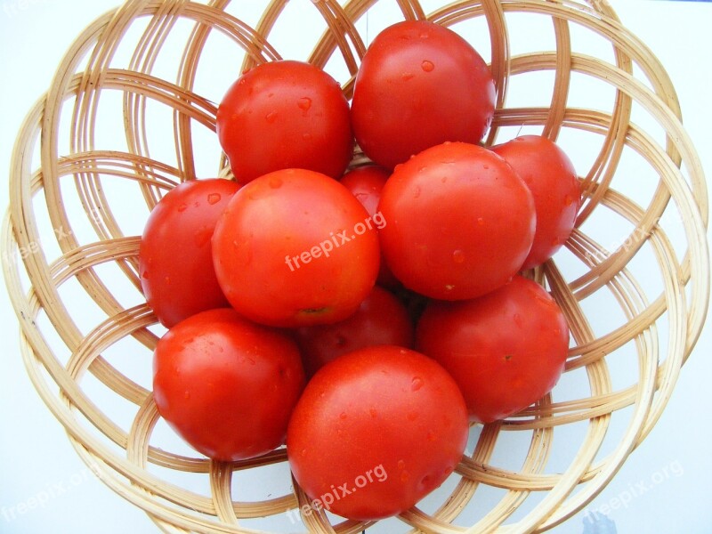 Nature Fruits Vegetables Tomatoes Red