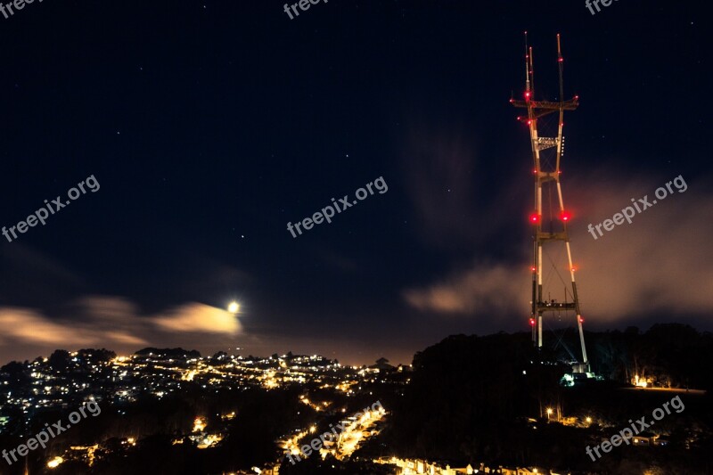 San Francisco California Sky Night Evening