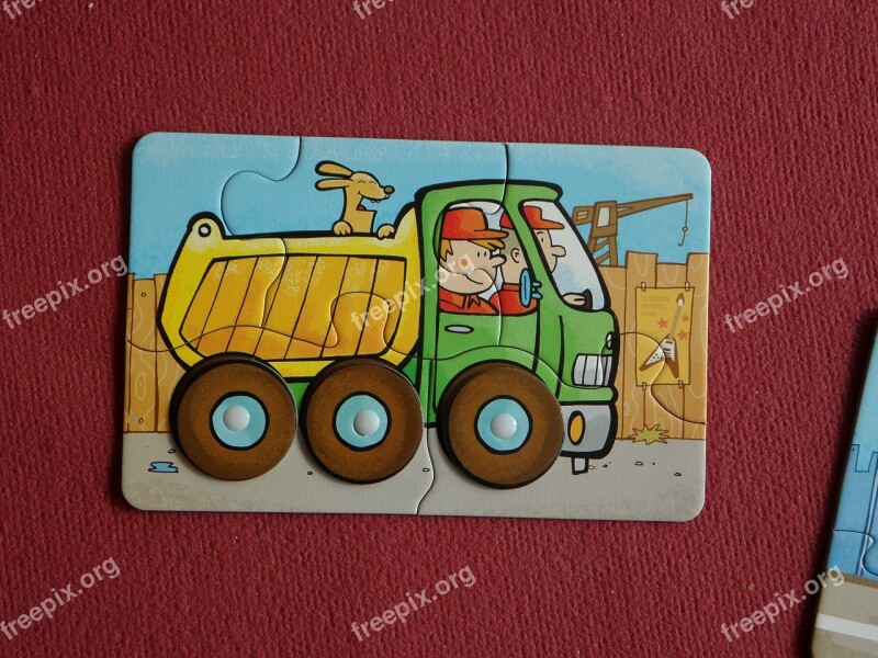 Puzzle Child Children Vehicle Truck