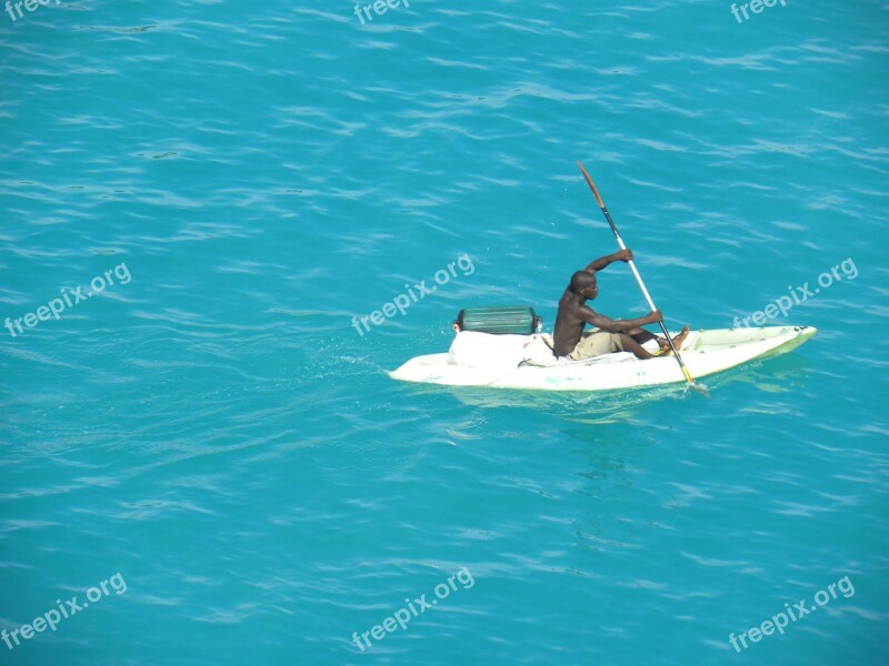 Boater Kayaker Water Sea Sport