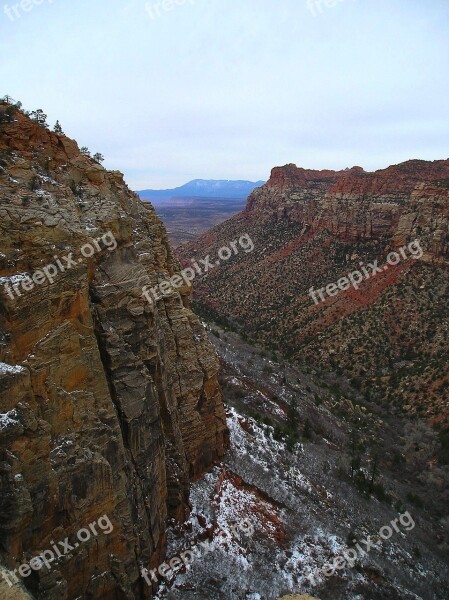 Utah Landscape Sky Clouds Mountains