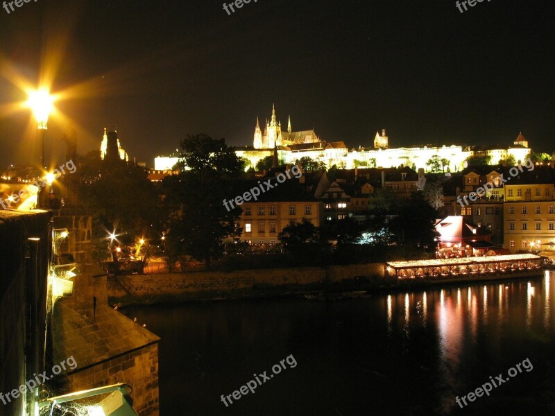 Prague Praha Castle Night Night Photo