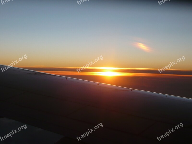 Aircraft Sunset Jet Sky Wing