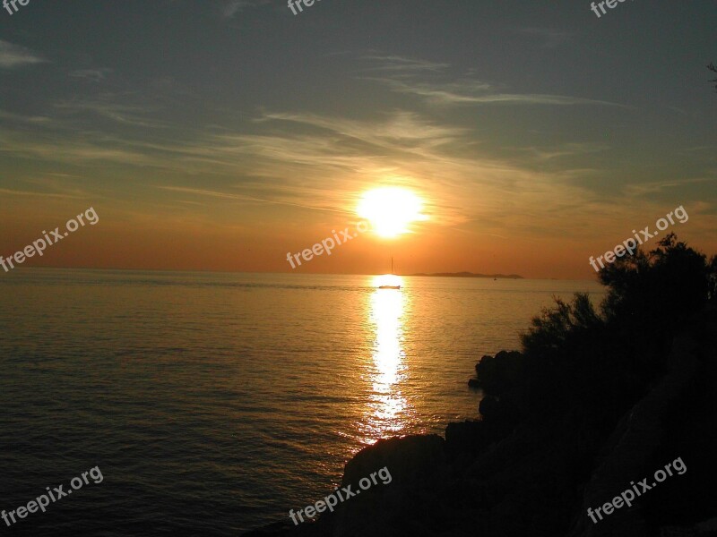 Adria Sea Water Sunset Free Photos