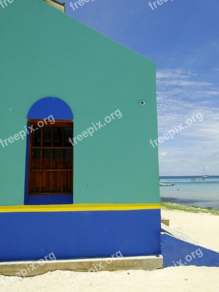 Caribbean Green Blue Window Corner