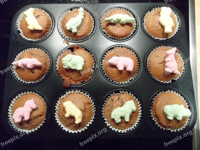 Muffins Muffin Plate Baked Small Cakes Children's Birthday