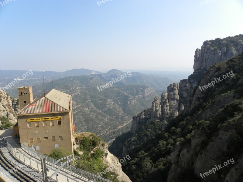 Monserrat Station Mountains Europe Architecture