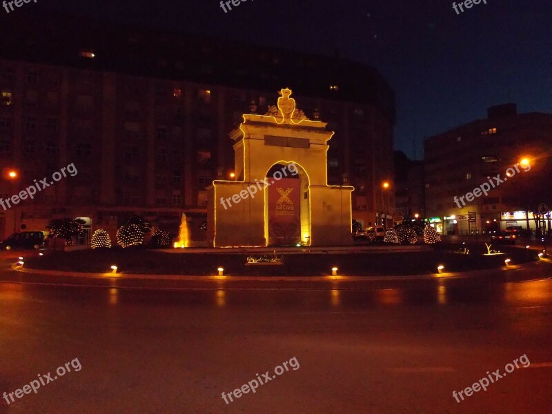 Valencia Spain Night Evening Lights