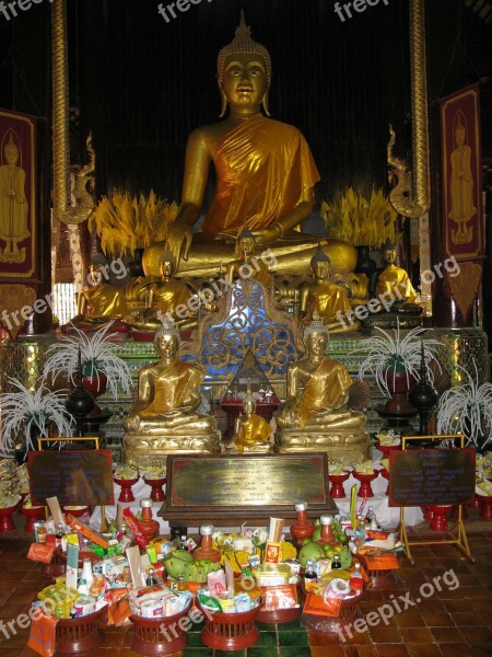 Chiang Mai Temple Buddha Gold Buddhism