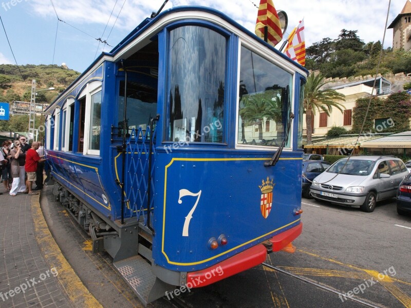 Barcelona Spain Tram Train Transportation