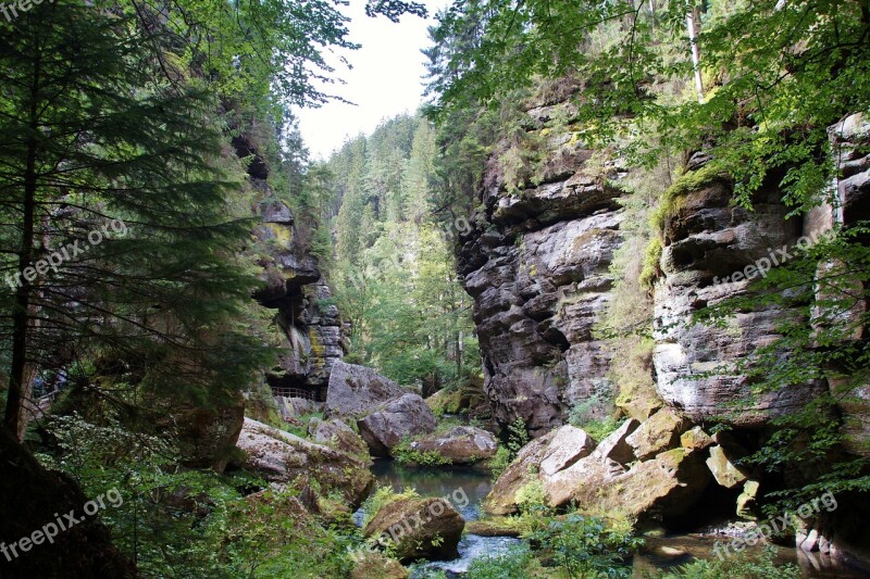 Hřensko Czech Switzerland Defile The Wild Gorge River